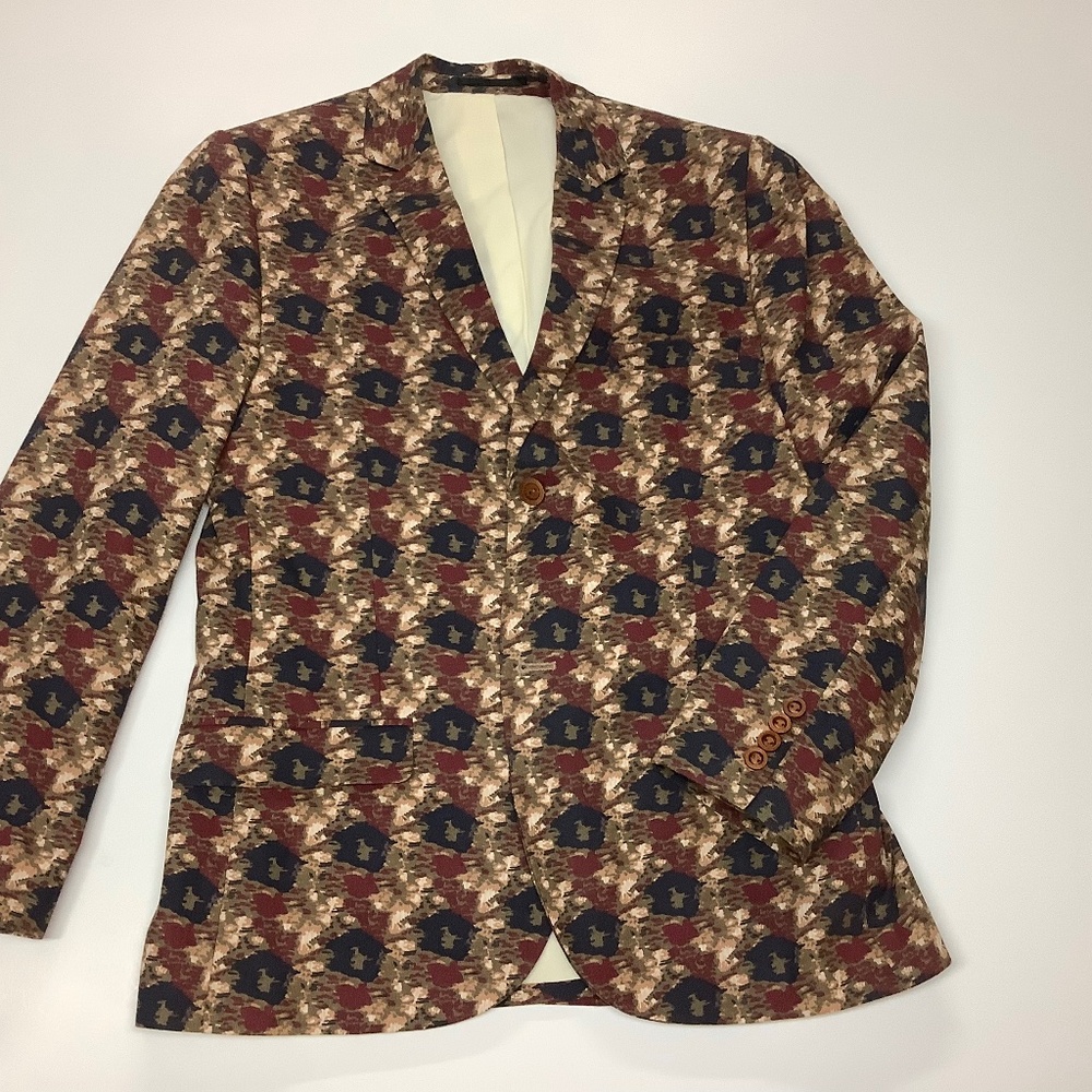 Top Shop/ Top Man Blazer in Unusual Camouflage Leopard Print 38S